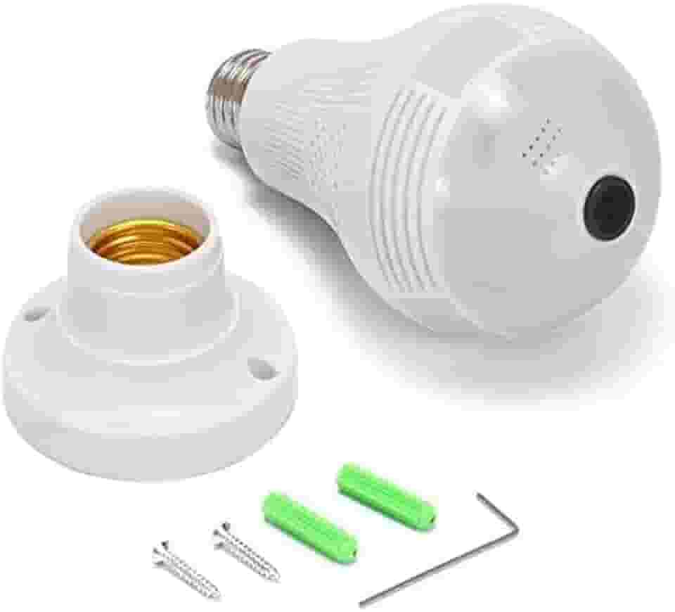 Lampada Espiã Câmera Ip 360° Hd Led Wifi 3g Grava Alarm -