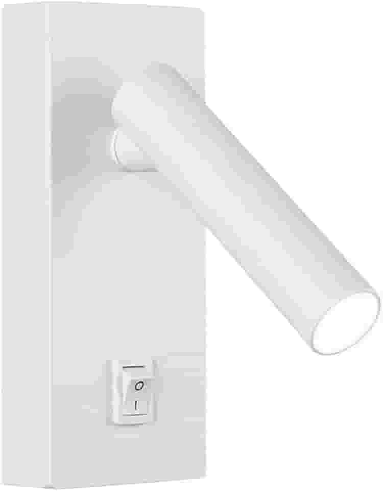 Arandela Leitura Cabeceira Com LED Interruptor Spot Quarto Branco Bet52