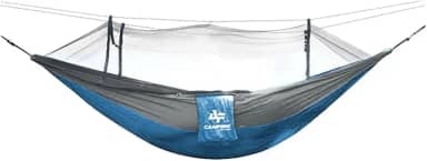 Rede Para Descanso Com Mosquiteiro Com Zíper Cor Azul Cinza