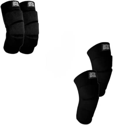 Kit Goleiro Infantil Joelheira E Cotoveleira Futsal Am Sports (Preto, Pequeno)