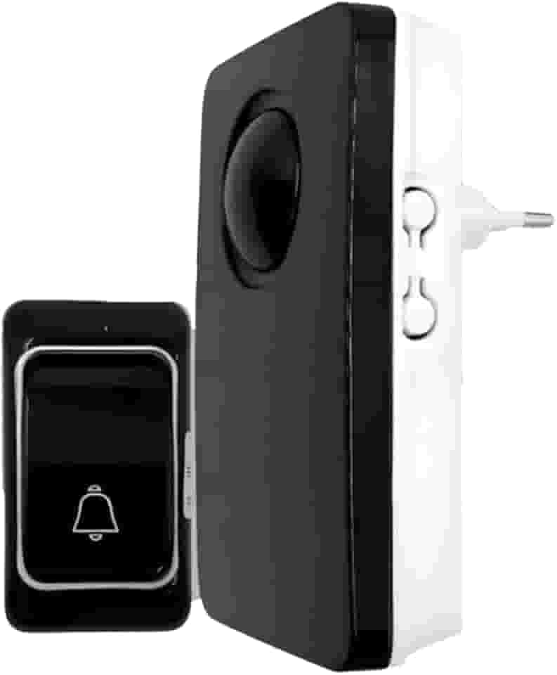 Campainha Sem Fio Prova D'água Bivolt Residencial Comercial ou Botão Emergencial Inteligente 38 Sons Premium (Preto)