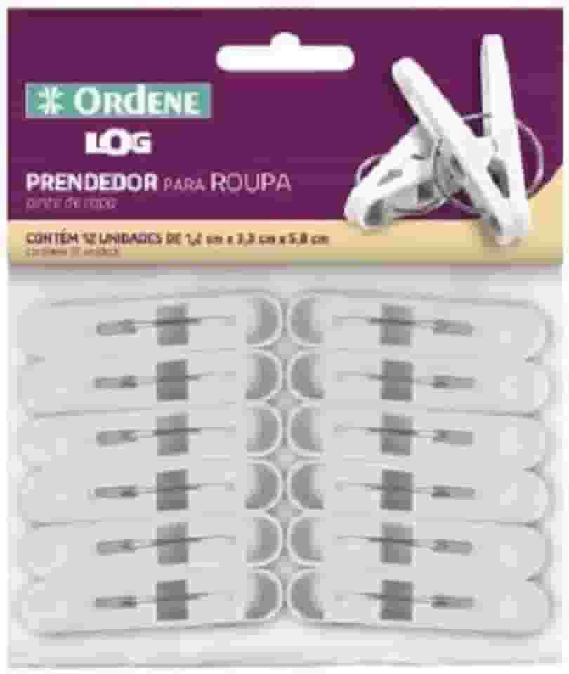 Ordene - Prendedor para Roupa, com 12 Unidades, Linha Log