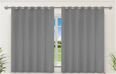 ' Cortina Blackout Para Sala Quarto Cozinha 200x140 cm Pelicula corta luz Alças para Varão, Cortina em PVC Antimofo Fácil Limpeza Cortina 2 metros por 1 metro e 40 centímetros (Não Acompanha Varão) '