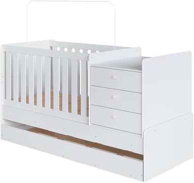 Berço Mini Cama Multifuncional Cama Auxiliar BB690 Branco Comm
