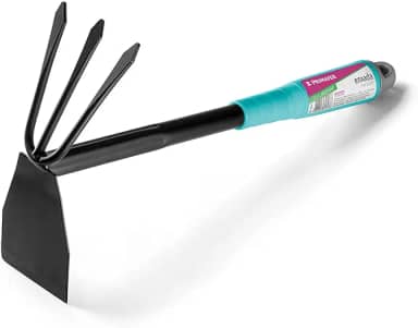 Enxada Dupla de Mão em Metal, Cor Turquesa, Linha Primafer, Atlas.
