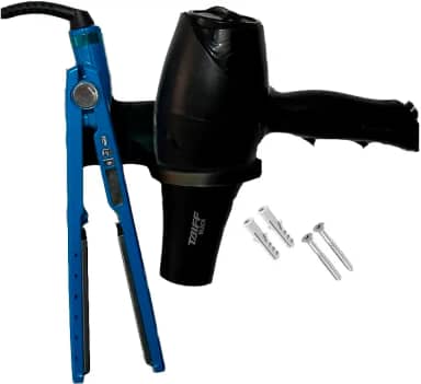 Suporte De Parede Para Secador De Cabelo e chapinha Preto