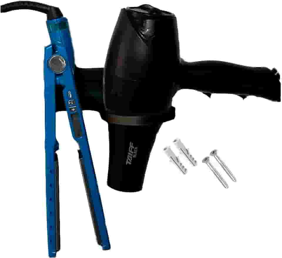Suporte De Parede Para Secador De Cabelo e chapinha Preto