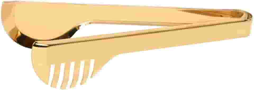 Mimo Style Pegador de Massas Inox Polido na Cor Dourada para Servir e Manusear sua Refeição, Ideal para Almoço, Jantar, Espaguete, Macarronada e Saladas. Design Dentado Ergonômico 24cm Multiuso