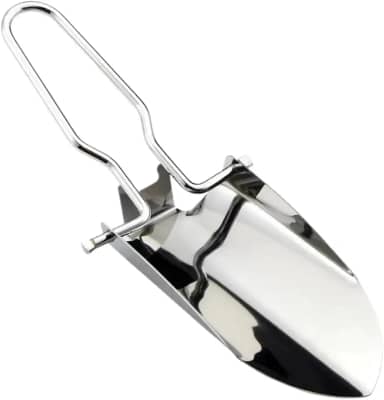 Mini Pá Concha de Inox, Dobrável, Portátil, Leve e Compacta para Jardinagem, Camping e Pesca