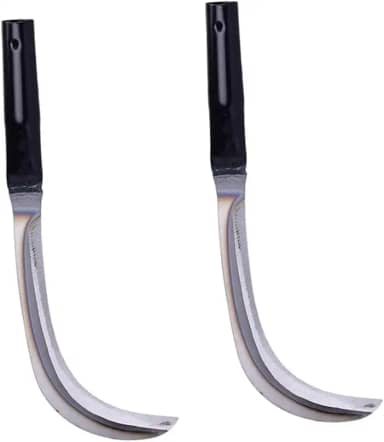 2 peças de aço feroz folha de salgueiro foice ferramentas de jardim cabo longo