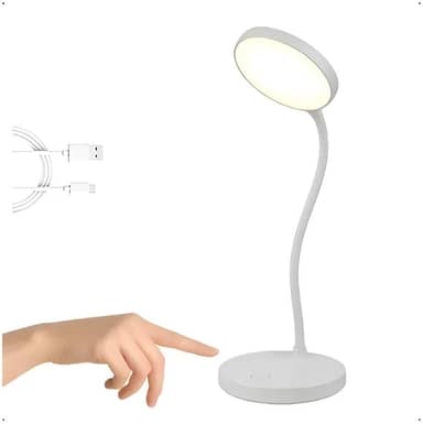 Luminária de Mesa LED Recarregável Bivolt – Flexível, Articulada, com Ajuste de Níveis de Iluminação, Portátil e Moderna - Para Estudo, Leitura, Escritório, Quarto.