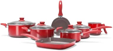 Jogo de Panelas 7 Peças Ceramic Life Easy - Vermelha