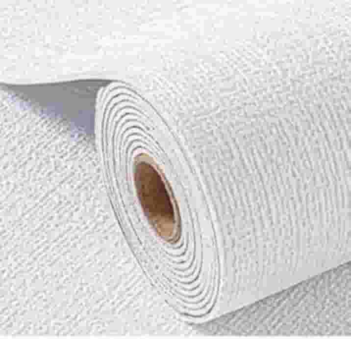 Papel De Parede Adesivo Textura Linho Cor Sólida - Acabamento Moderno e Minimalista, Autocolante para Escritório, Sala e Quarto(Branco,3Metros x 50cm-1.5m²)