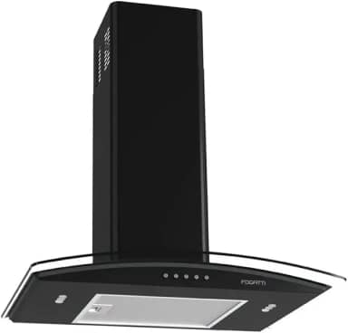 Coifa de Parede Vidro Curvo, Fogatti, Painel Mecânico, 60cm 4 e 5 Bocas, Black 220V