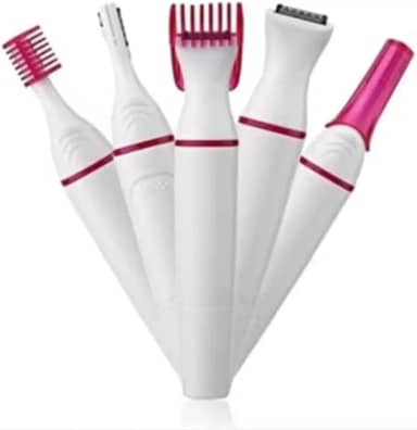 Depiladora Eletrônico Feminino 5 em 1, Indolor, Portátil, Preciso, para Rosto, Sobrancelha, Linha do biquíni e Buço – Design Slim, Compacto e Eficiente