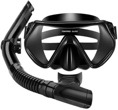 Kit Mergulho Máscara Snorkel Respirador Lentes Antiembaçantes Vidro Temperado. Leve e Confortável