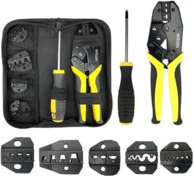 Alicate Para Crimpar Prensa Terminal Ilhos Pino Olhal Garfo Pre-Isolado Isolado Sem Isolação 8 Em 1 Multifuncional Vm®