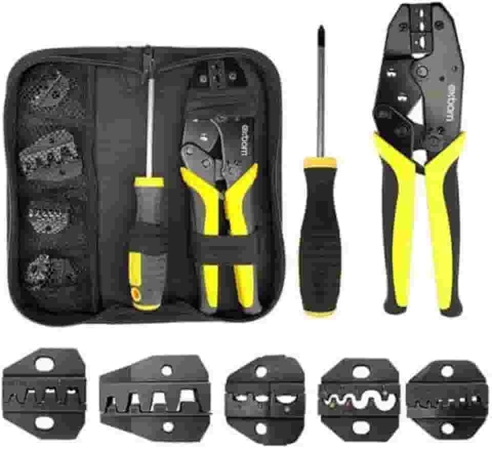 Alicate Para Crimpar Prensa Terminal Ilhos Pino Olhal Garfo Pre-Isolado Isolado Sem Isolação 8 Em 1 Multifuncional Vm®