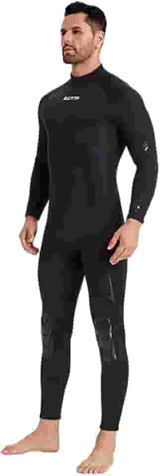 Roupa de mergulho de neoprene de 3 mm, roupa de mergulho de corpo inteiro, manga comprida, zíper nas costas, roupa térmica para esportes aquáticos, caiaque, surf, snorkeling, mergulho, natação