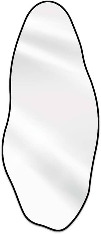 Espelho Orgânico Corpo Inteiro Pedra 160x70cm Design Moderno com Moldura em Couro para Decoração Sofisticada (Preto)