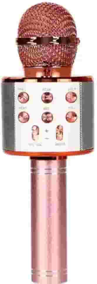Microfone Bluetooth Infantil – Portátil, Recarregável e com Alto-Falante Embutido | Brinquedo Musical para Cantar, Gravar e se Divertir (Rosê)