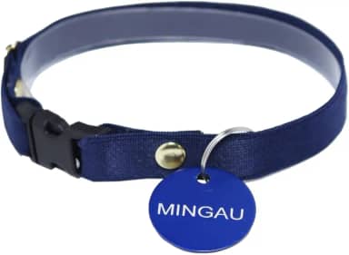 Coleira Confortável Ajustável Gatos e Plaquinha Identificação Telefone e Nome PETS (Adulto (16 cm a 29 cm))