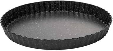 LYOR - Forma para Torta Fundo Removível Antiaderente de Aço Carbono Granilite Preta 24cm x 3cm