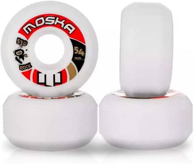 Roda Moska Skate Rock 54mm Branca Dureza 53D