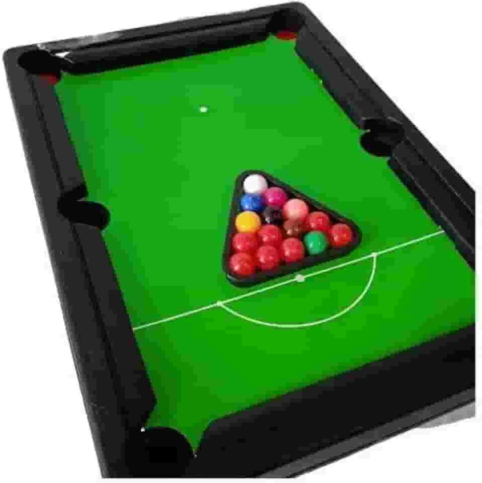Mini Mesa de Bilhar e Sinuca Kit Completo 2 Tacos Triângulo Portátil