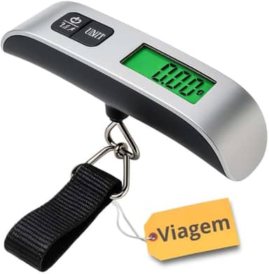 Balança Digital Portátil de Mão - Alta Precisão até 50kg com Visor Digital, Compacta e Resistente para Bagagens de Viagens, Pesca e Uso Doméstico