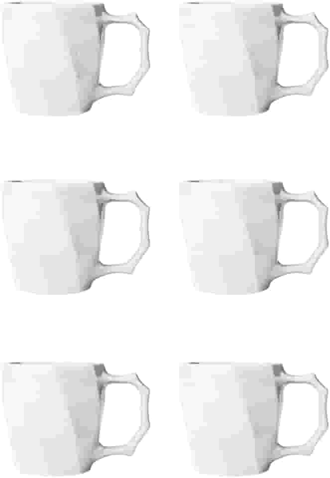 Conjunto 6 Caneca Cerâmicas Café Leite Chá Louça Lisa 260ml Design e Cores Exclusivas - E-FCS Store (Branco)