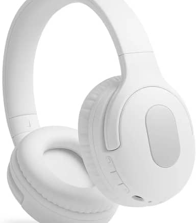 Fones de Ouvido Bluetooth Over-Ear, Som Estéreo, Almofadas Acolchoadas, Blutooth 5.3, Fone Headset, Fone Home office (Branco)