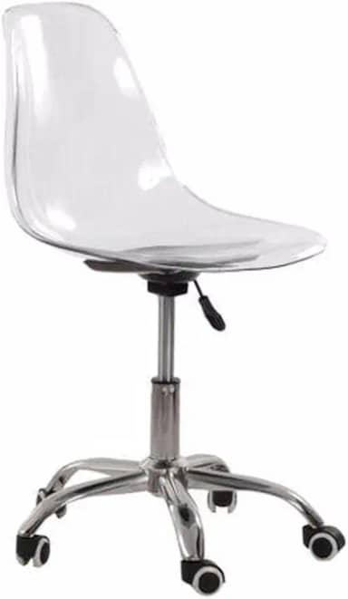 Cadeira Eames Transparente Empório Tiffany Office Cromada