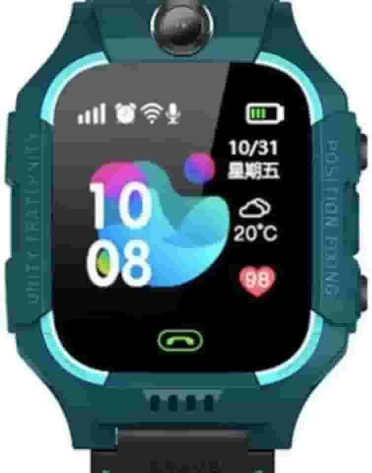 Q19 Relógio Smartwatch Infantil, LBS 2G, Verde, Silicone, Tela LCD 1.44 Polegadas, SOS, Função LBS, Câmera, Monitor Remoto, Bateria Recarregável, Resistente à Água 1m.