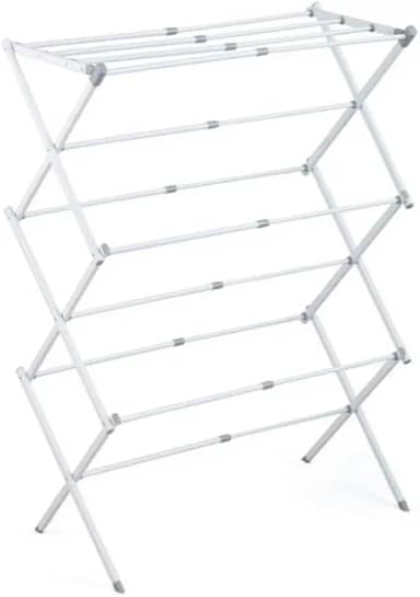 Varal De Chão Vertical Dobrável com 3 andares, Retrátil E Portátil. Compacto Com Estrutura em Aço Inox. Ideal Para Espaços Pequenos E Fácil De Guardar.