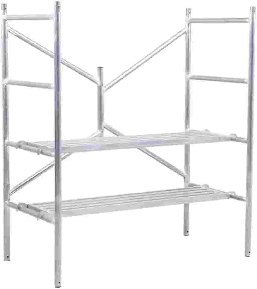 Equipamento De Andaime Dobrável, Plataforma De Andaime Portátil, Torre De Andaime Com Plataforma Antiderrapante Larga, Soldagem De Aço Galvanizado, 155cm/5.1ft