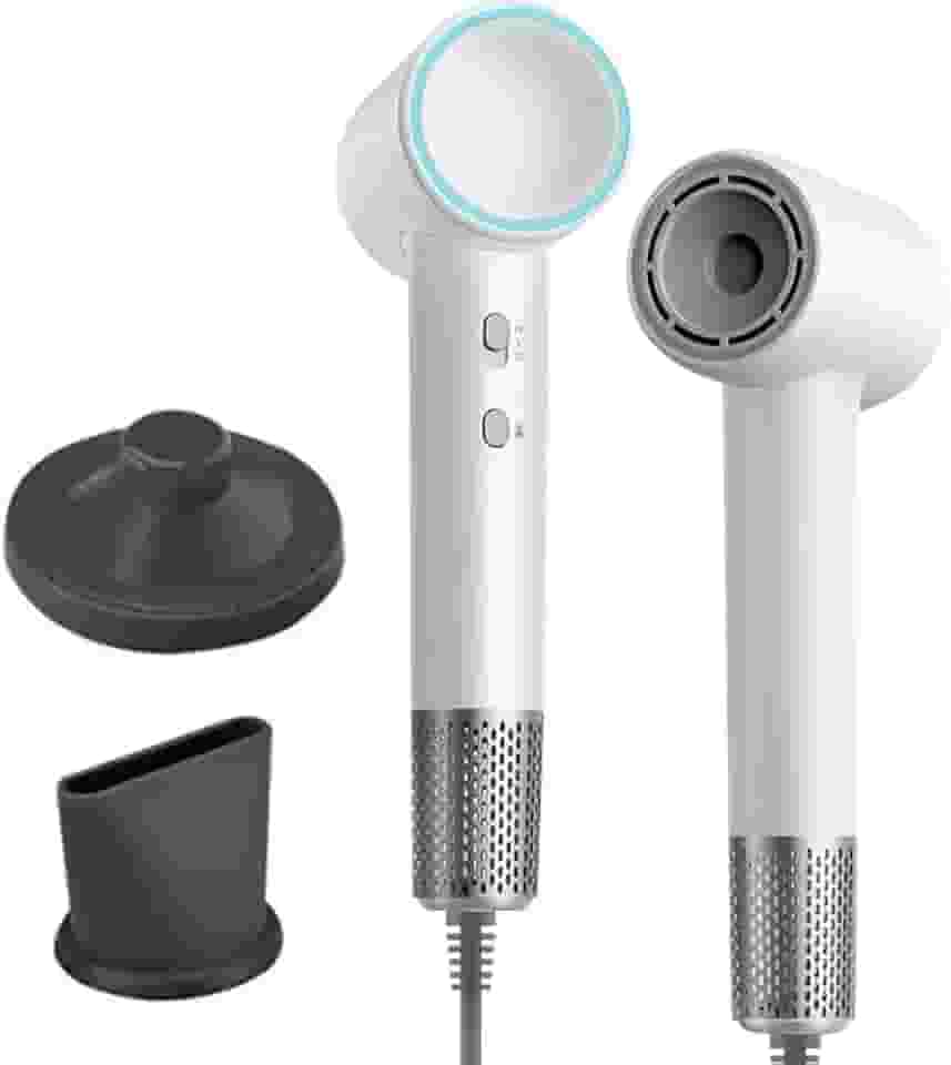 Secador De Cabelo Profissional 220V 1500W Silencioso 150Milhões De Íons Turbo Ar Anti-Frizz lónico com Parede Negativos Pequeno Portatil leve para viagem BSW220 (Branco220V)