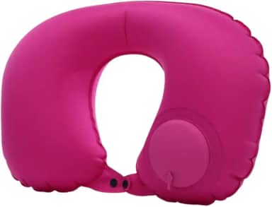 Almofada Inflável de Pescoço para Viagem, Travesseiro Portátil e Confortável para Avião, Carro e Relaxamento (Rosa Pink)