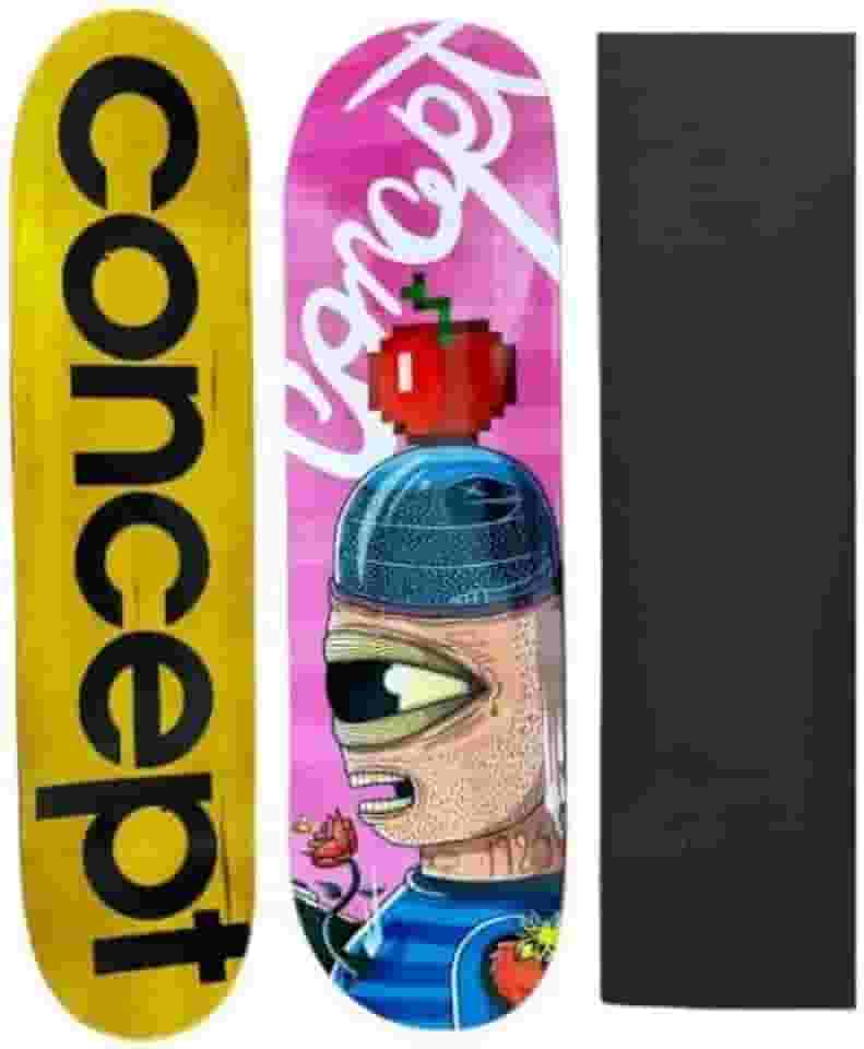 Shape De Skate Profissional Com Lixa Emborrachada - Concept Skateboards