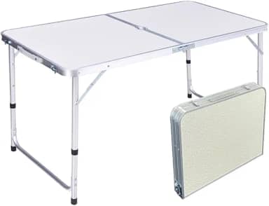 Mesa Dobravel Maleta Portatil, Escrivaninha Dobravel Retangular para Cozinha/Area Externa/Camping(120×60×70CM)