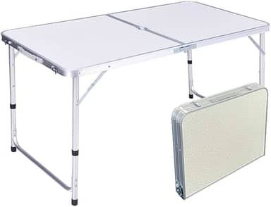 Mesa Dobravel Maleta Portatil, Escrivaninha Dobravel Retangular para Cozinha/Area Externa/Camping(120×60×70CM)