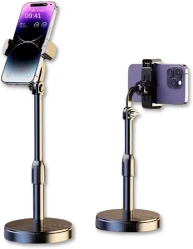 Suporte de Mesa Para Celular Tablet Ajustável, Rotação 360 Graus, Portátil, Smartphones Ios Universal - Ideal para Videochamadas, Filmes, Home Office e Viagens