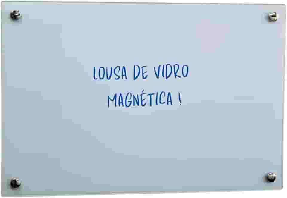 Lousa de Vidro Magnética branca, 80x60 cm