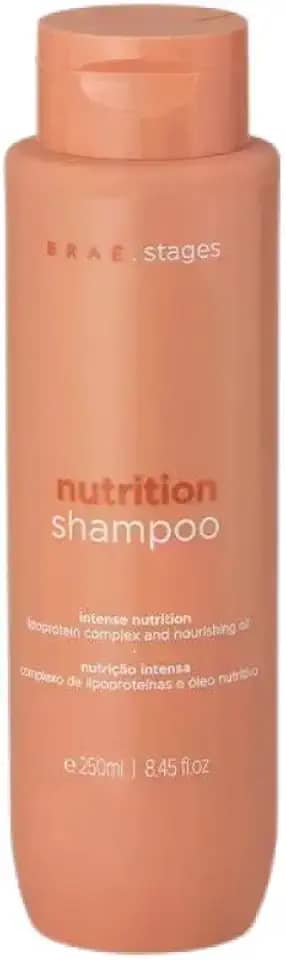 Braé Shampoo Nutrição Stages 250ml - Limpa Sem Ressecar, Brilho e Maciez Profissional - Hair Care Products