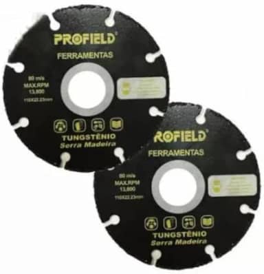 Kit 2 Discos de Tungstênio para Madeira 22,23mm – Ideal para Esmerilhadeira Corte e Desbaste Rápido e Preciso – Alta Durabilidade e Resistência – Ferramenta Profissional para Marcenaria e Carpintaria