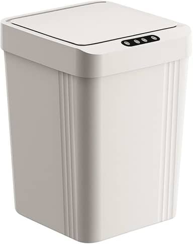 Lixeira Automática Inteligente Com Sensor De Abertura 13L para Banheiro Cozinha Quarto Sala Escritório Moderna e Compacta Design Premium (Branco)