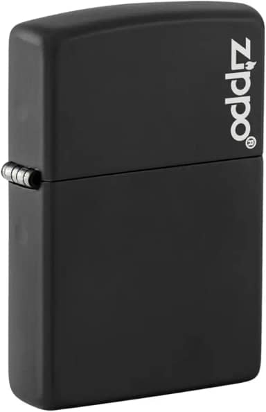 Zippo Isqueiro de bolso preto fosco com logotipo