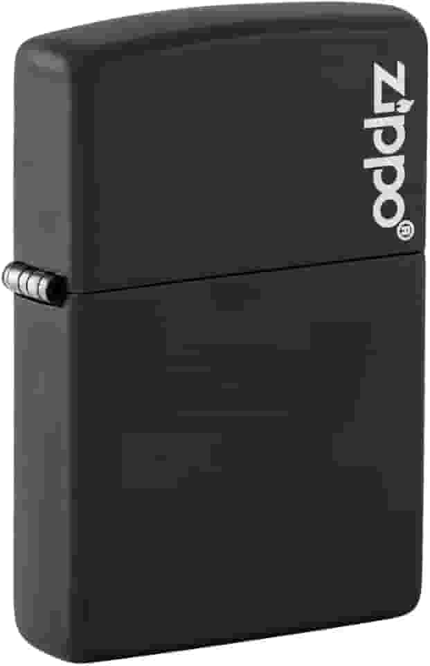 Zippo Isqueiro de bolso preto fosco com logotipo