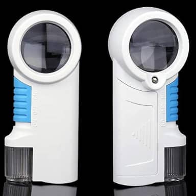 Lupa de Mão Com Luz 2 Leds com lanterna amplicação 12X CBRN01606 - Commerce Brasil