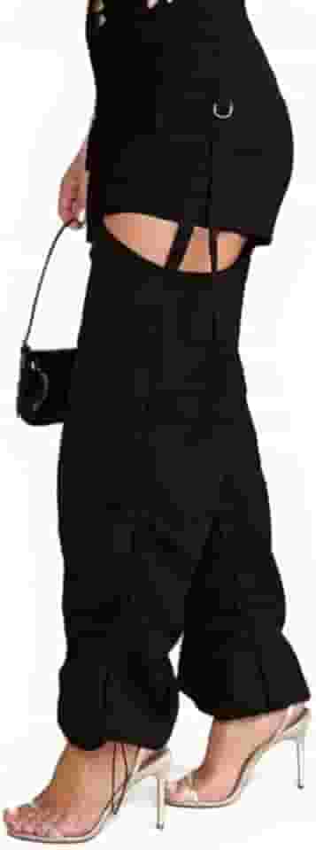 Calça cargo Pantalona feminina cintura alta drapeada tendência moda gringa alfaiataria chique nova jogger blogueia